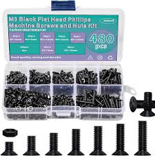 Zmbroll 480 st Svarta Phillips Maskinskruvar M3