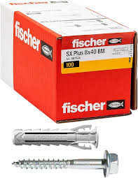 Fischer 100 SX Plus BM Pluggar 8x40 mm för Väggfästen