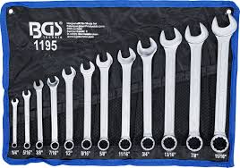 BGS 1195 | U-ringnyckelsats | Tumsstorlekar 1/4" - 15/16" | 12 delar
