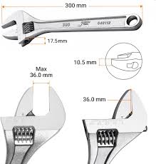 Jetech 30 cm Justerbar Skiftnyckel – Professionell med Stor Öppning