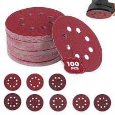 Sinand 100 st Slippapper 125 mm med Kardborreband