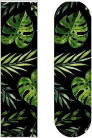 Tropiskt svart grönt skateboardgrepp 84 x 23 cm