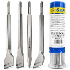 S&R Meister Mejselset SDS Plus 4-delar för Kakel och Betong