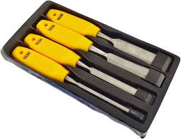 4-pack Avfasade Trämejslar med Plasthandtag - TE784