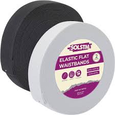 SOLSTM Elastisk Sömnadsband - Vit & Svart