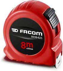 FACOM 8M Måttband med Nylonbeläggning - Röd 893B.825Pb