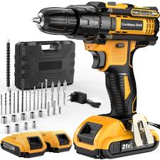 JYGMPRO Trådlös Borrmaskin 21 V med 2 Batterier och 30 Tillbehör