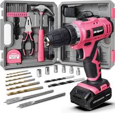 Hi-Spec 30 st. Rosa 12V Sladdlös Borrskruvdragarset