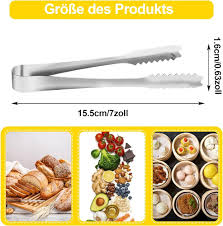 5-pack Mini Sockertångar 15 cm – Silver