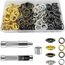 Öljettsats med Tång och Förvaringslåda - 120 Stycken 14 mm Öljettter