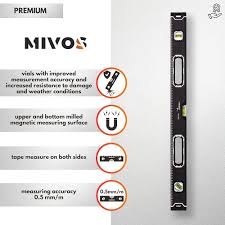 MIVOS 80 cm Magnetiskt Vattenpass i Aluminium