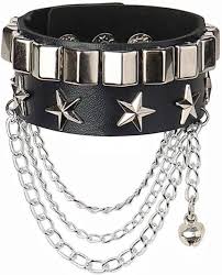 CABULE Unisex Punk Armband i Svart Läder med Nitar
