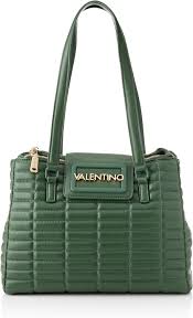 Valentino Dam Quilt Shopping Bag - Militärgrön