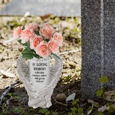 Ängelvingsvas med Jordspikar för Gravdekoration