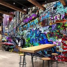 Vintage 3D Graffiti Väggmålning