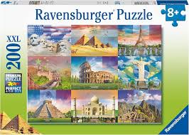 Ravensburger Världens Monument 200 bitar Pussel för Barn