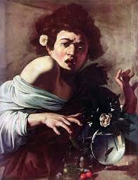 Caravaggio: Pojke Biten av en Ödla - Affisch