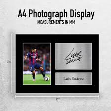 Signerad Luis Suárez A4 Autograf - Barcelona Print