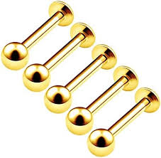 5-pack Labret Ball Öronpiercing - Marilyn Monroe Stil