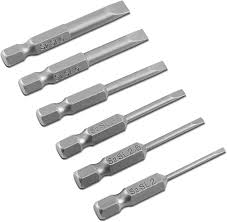 6-pack 50mm Skruvmejselbits med Platt Huvud 2.0-6.0mm