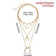 IAOHUO Halvmåne Diamant Choker – Flera Lager