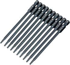 10 St Magnetiska Torx Bitar T10 - 100 mm 1/4