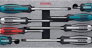 VESSEL Megadora Impacta-skruvmejselset (8 delar)