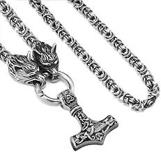 Odins Korp med Tors Hammare Mjölnir Berlockhalsband