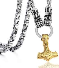 QZY Viking Tors Hammare Halsband för Män - Vintage Stil