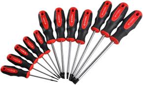 Manipuleringssäker T6 Torx Skruvmejsel med 12 Magnetiska Tips