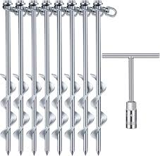 8 st Jordankare med T-handtag - 30 cm Tältpinnar