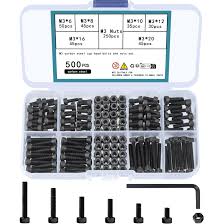 M3 Skruvset 500-pack – Cylinderhuvud med Insexskruvar