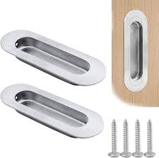 Rostfria Skjutdörrhandtag med Dolt Handtag - 2-pack