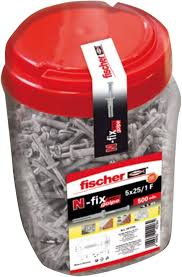 Fischer N 5x25 Stålskruv & Plugg för Betong - 500 st